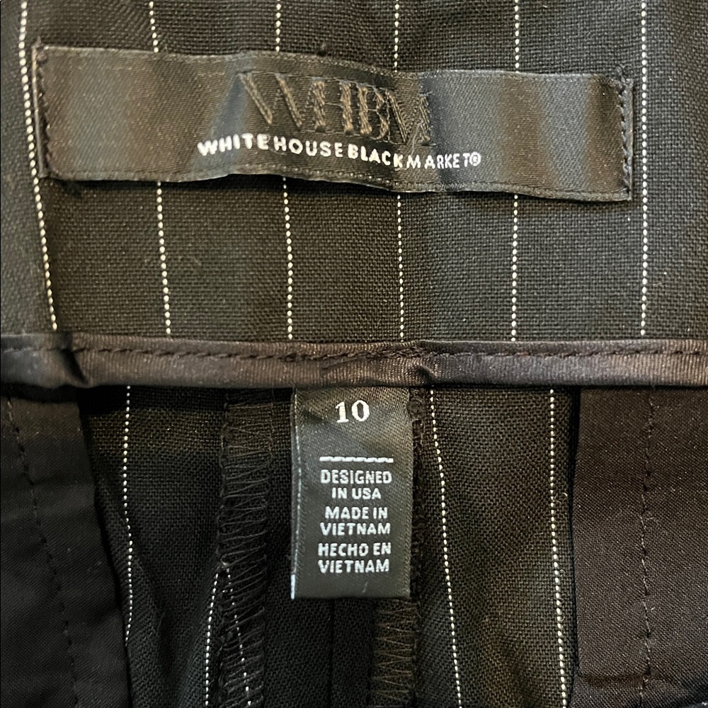 White House Black Market Black Striped wide-leg trousers.